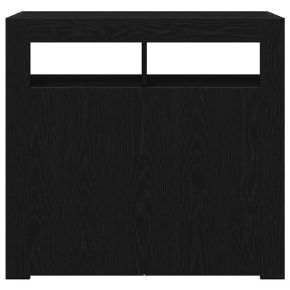 Sideboard Schwarz 80 x 35 x 75 cm Holzwerkstoff