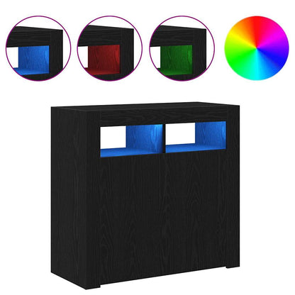 Sideboard Schwarz 80 x 35 x 75 cm Holzwerkstoff