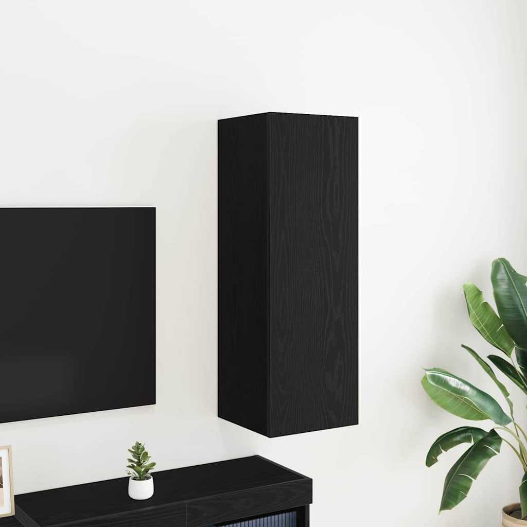 Wand TV Schrank Schwarze Eiche 30,5 x 30 x 90 cm Holzwerkstoff