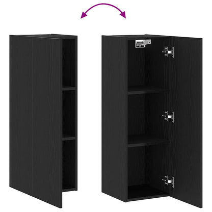 Wand TV Schrank Schwarze Eiche 30,5 x 30 x 90 cm Holzwerkstoff