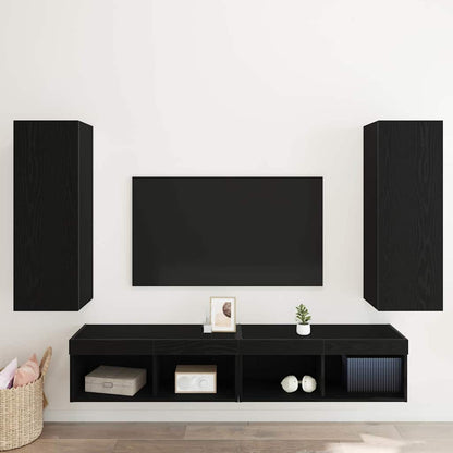 Wand TV Schrank 2 pcs Schwarze Eiche 30,5 x 30 x 90 cm