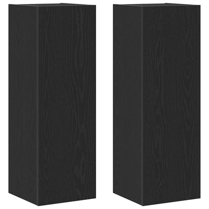 Wand TV Schrank 2 pcs Schwarze Eiche 30,5 x 30 x 90 cm