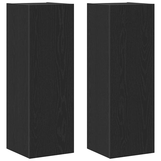 Wand TV Schrank 2 pcs Schwarze Eiche 30,5 x 30 x 90 cm