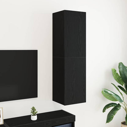 Wand TV Schrank Schwarze Eiche 30,5 x 30 x 110 cm Holzwerkstoff