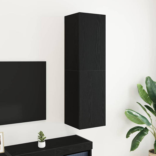 Wand TV Schrank Schwarze Eiche 30,5 x 30 x 110 cm Holzwerkstoff