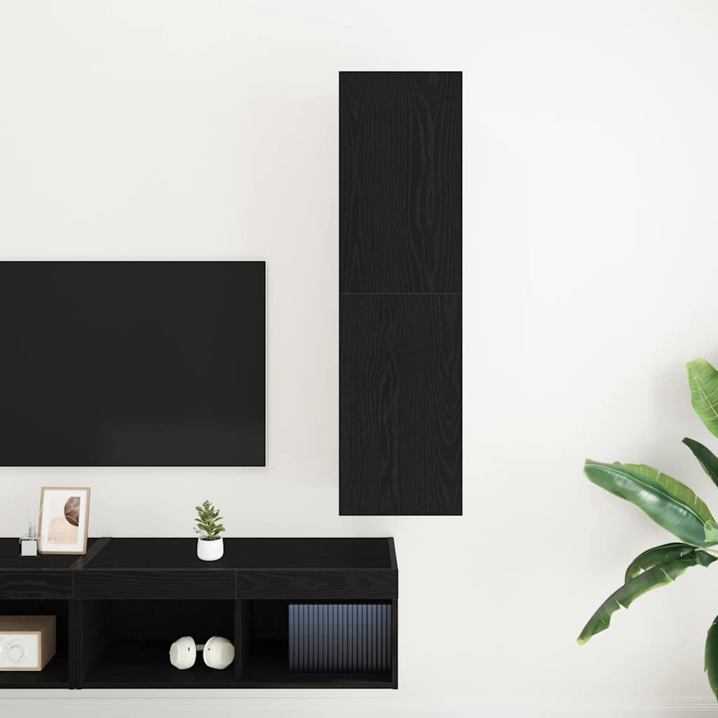 Wand TV Schrank Schwarze Eiche 30,5 x 30 x 110 cm Holzwerkstoff