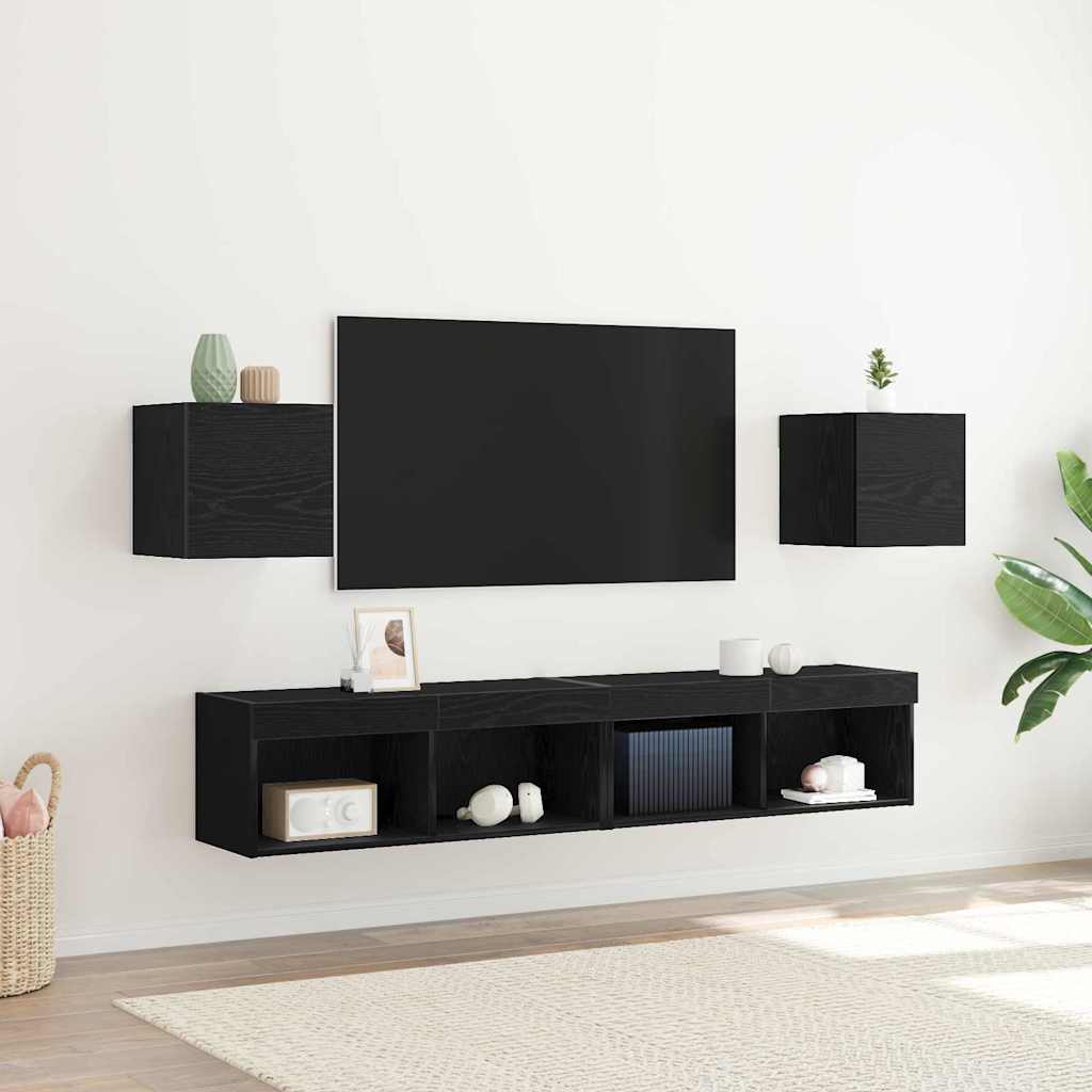 TV-Schränk 2 pcs Schwarz 30,5 x 30 x 30 cm Holzwerkstoff
