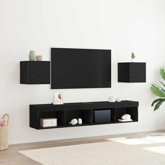 TV-Schränk 2 pcs Schwarz 30,5 x 30 x 30 cm Holzwerkstoff