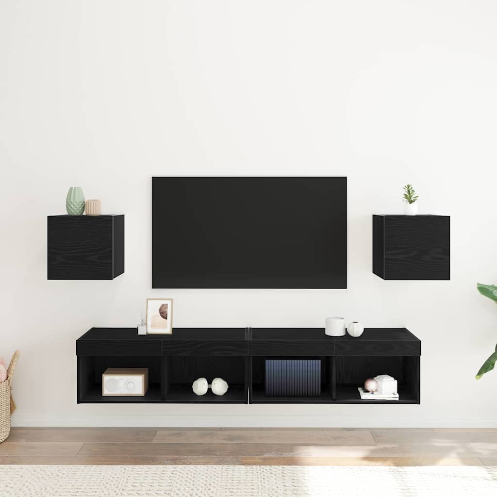 TV-Schränk 2 pcs Schwarz 30,5 x 30 x 30 cm Holzwerkstoff