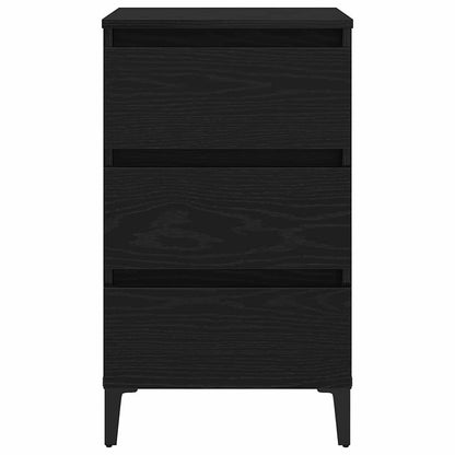 Nachttisch Schwarz Eichen-Optik 40 x 35 x 69 cm Holzwerkstoff