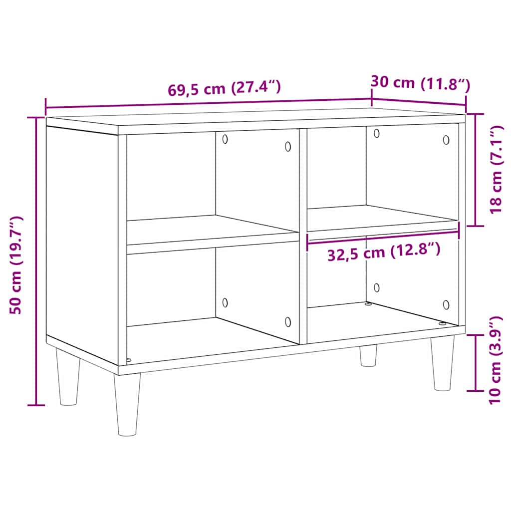 TV-Schränk Braun 69,5 x 30 x 50 cm Holzwerkstoff