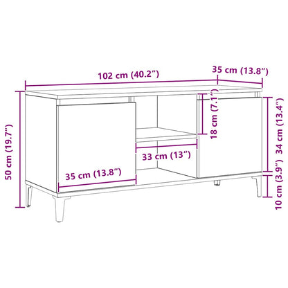 TV-Schränk Schwarz 102 x 35 x 50 cm Holzwerkstoff