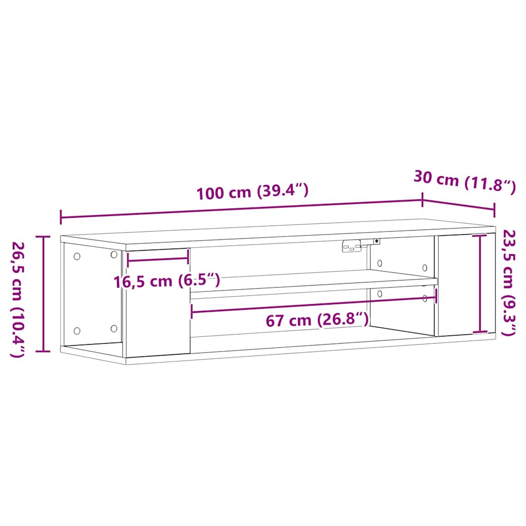 TV-Schränk Braun 100 x 30 x 26,5 cm Holzwerkstoff