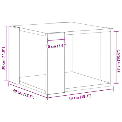 Couchtisch Schwarze Eiche 40 x 40 x 30 cm Holzwerkstoff