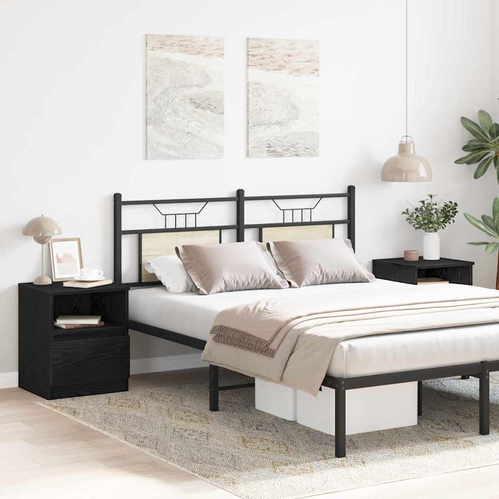 Nachttisch 2 pcs Schwarze Eiche 40 x 40 x 50 cm Holzwerkstoff