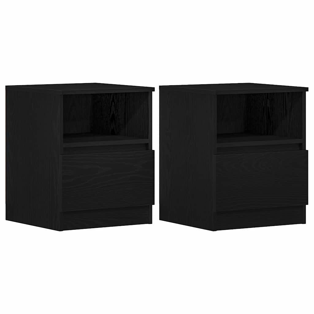 Nachttisch 2 pcs Schwarze Eiche 40 x 40 x 50 cm Holzwerkstoff