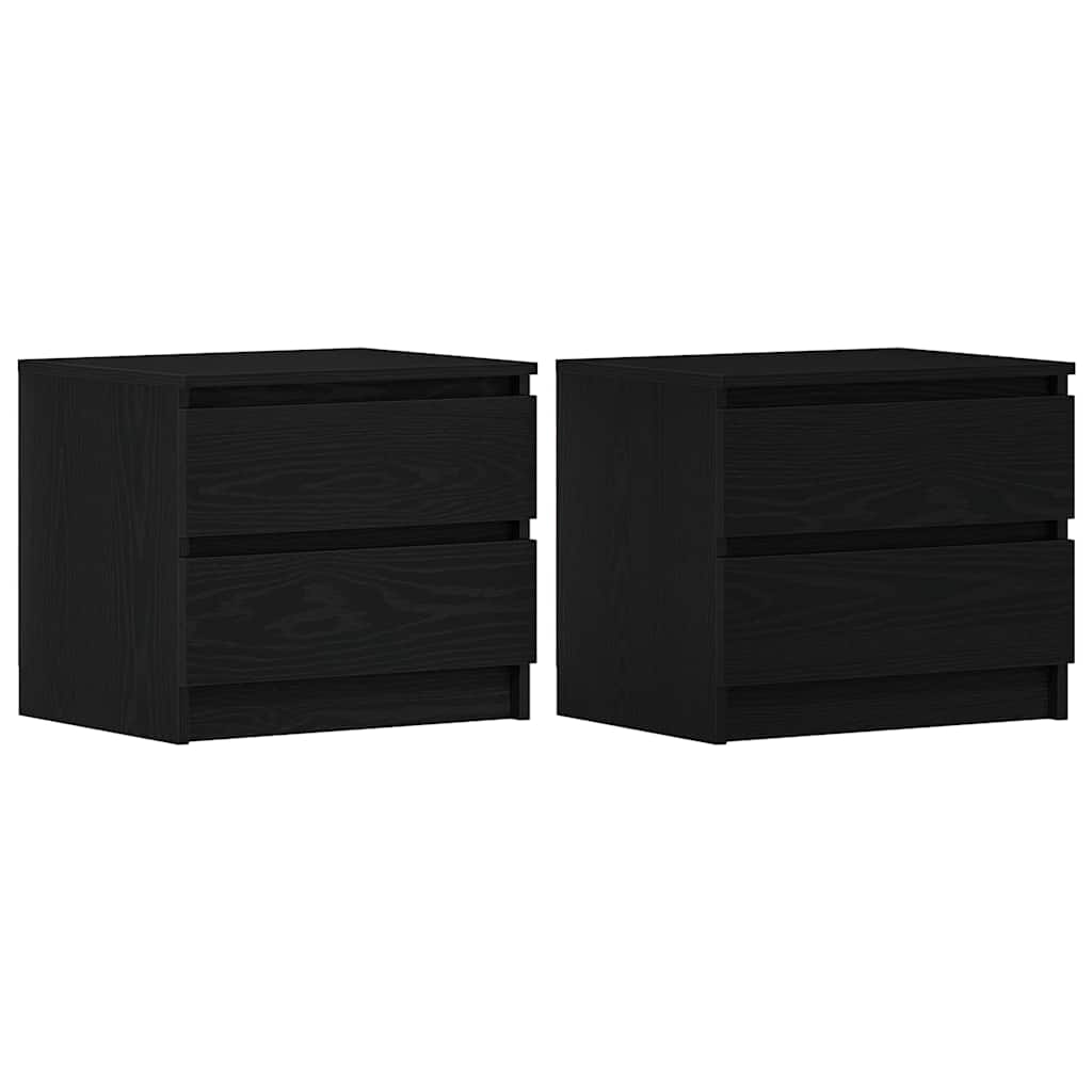 Nachttisch 2 pcs Schwarze Eiche 50 x 40 x 43,5 cm Holzwerkstoff