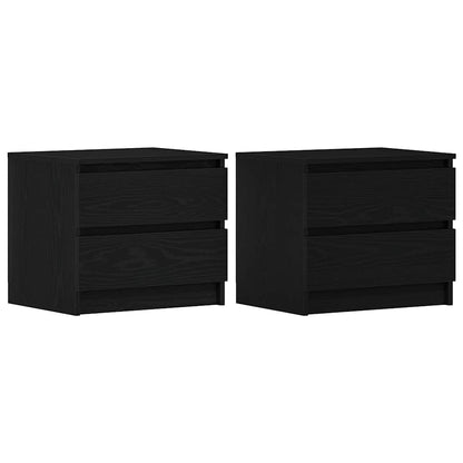 Nachttisch 2 pcs Schwarze Eiche 50 x 40 x 43,5 cm Holzwerkstoff