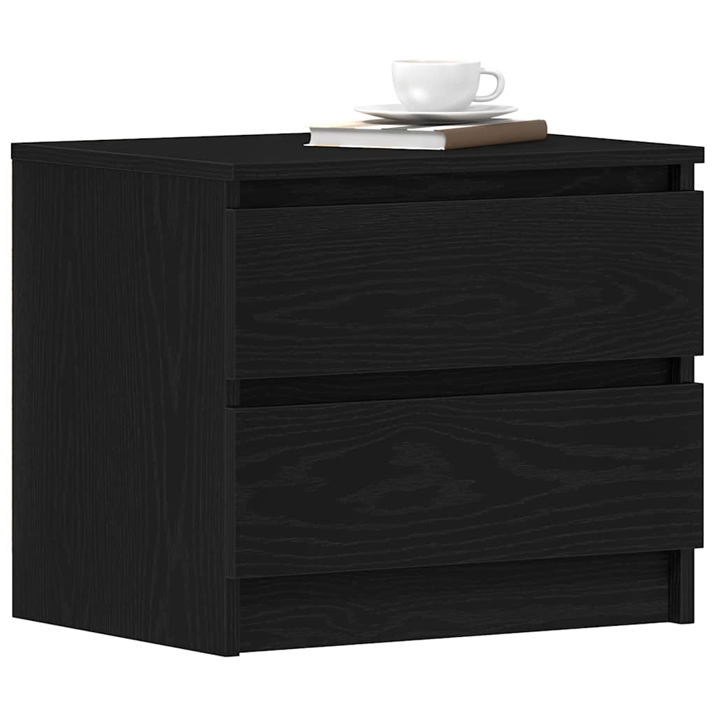 Nachttisch 2 pcs Schwarze Eiche 50 x 40 x 43,5 cm Holzwerkstoff