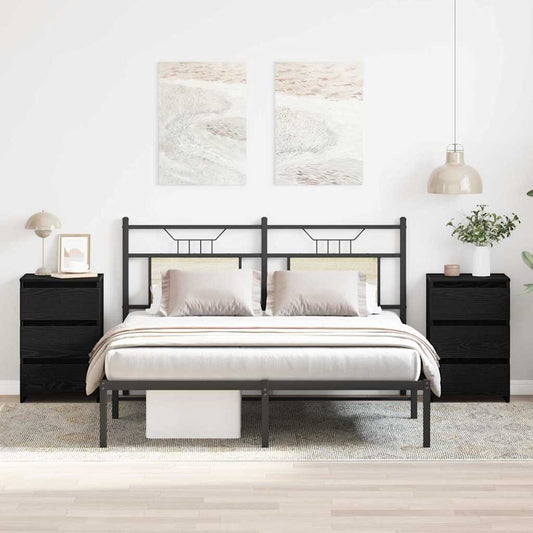 Nachttisch 2 pcs Schwarze Eiche 40 x 35 x 62,5 cm Holzwerkstoff