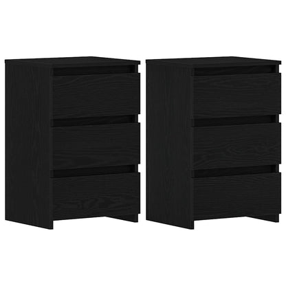 Nachttisch 2 pcs Schwarze Eiche 40 x 35 x 62,5 cm Holzwerkstoff