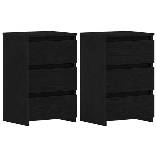 Nachttisch 2 pcs Schwarze Eiche 40 x 35 x 62,5 cm Holzwerkstoff