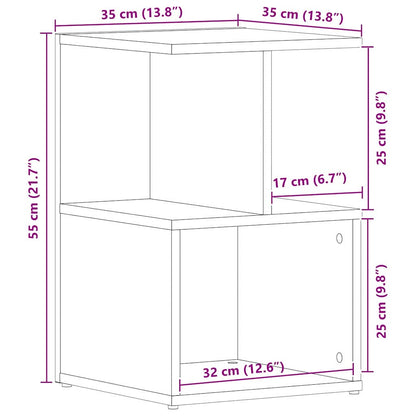Nachttisch Schwarze Eiche 35 x 35 x 55 cm Holzwerkstoff