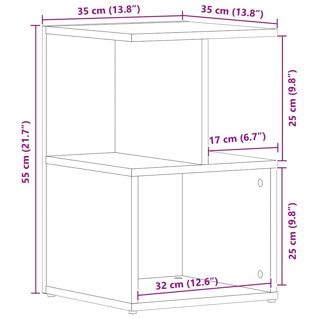 Nachttisch 2 pcs Schwarze Eiche 35 x 35 x 55 cm Holzwerkstoff