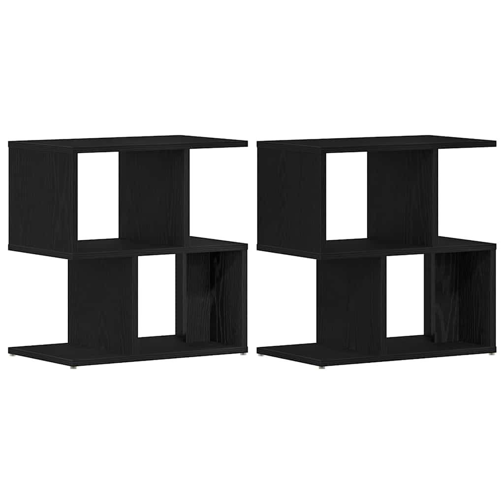 Nachttisch 2 Stück Schwarz Eiche 50x30x51,5 cm Holzwerkstoff
