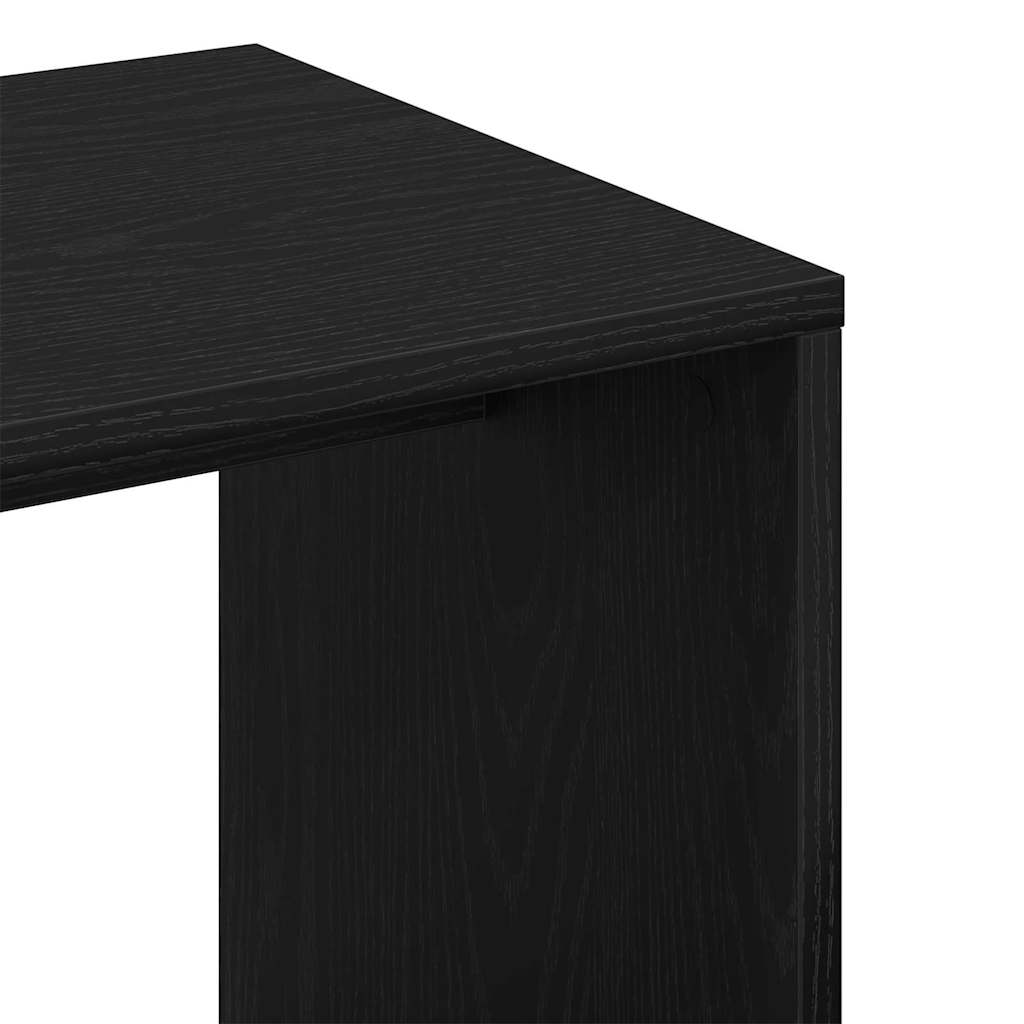Beistelltisch Schwarz Eichen-Optik 59 x 36 x 38 cm