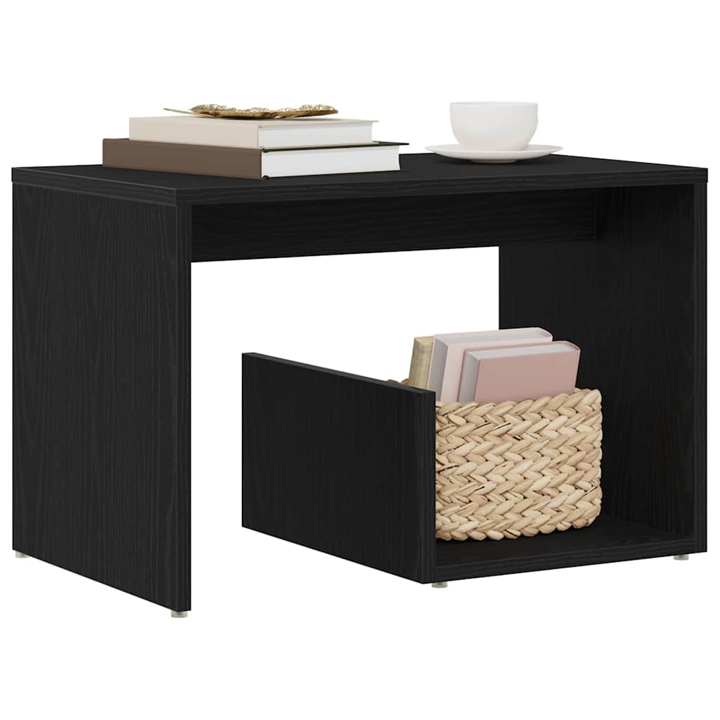 Beistelltisch Schwarz Eichen-Optik 59 x 36 x 38 cm