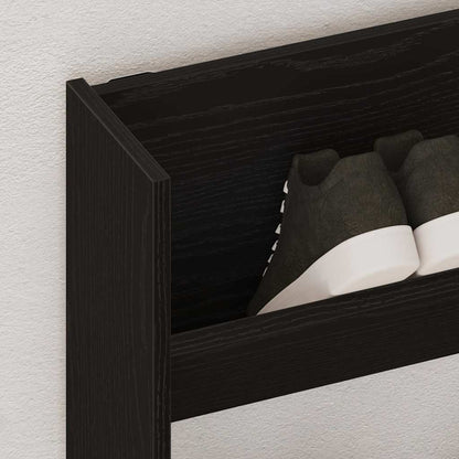 Wandschuhschrank mit Regal 2 pcs Schwarze Eiche 80 x 18 x 90 cm