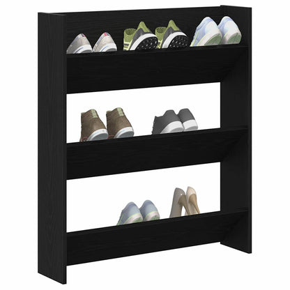 Wandschuhschrank mit Regal 2 pcs Schwarze Eiche 80 x 18 x 90 cm