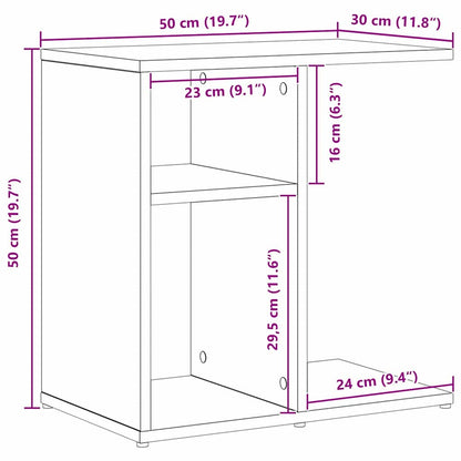 Beistelltisch Schwarze Eiche 50 x 30 x 50 cm Holzwerkstoff