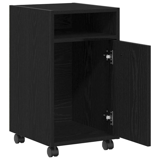 Wagen-Seitenkombination Schwarz Eichen-Optik 33 x 38 x 60 cm