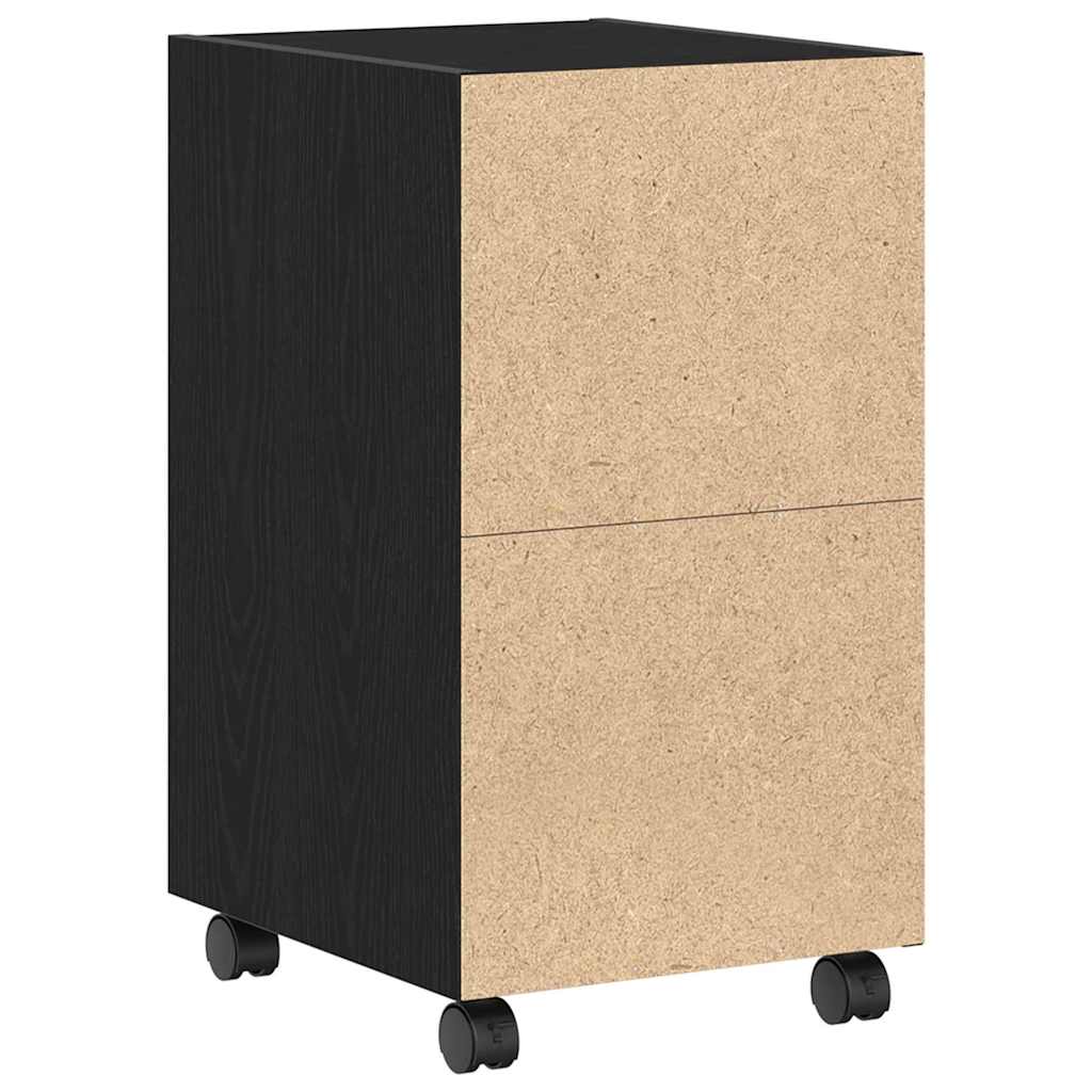 Wagen-Seitenkombination Schwarz Eichen-Optik 33 x 38 x 60 cm