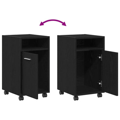 Wagen-Seitenkombination Schwarz Eichen-Optik 33 x 38 x 60 cm