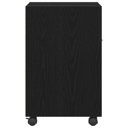 Wagen-Seitenkombination Schwarz Eichen-Optik 33 x 38 x 60 cm