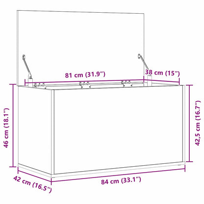 Aufbewahrungsbox Schwarze Eiche 84 x 42 x 46 cm Holzwerkstoff