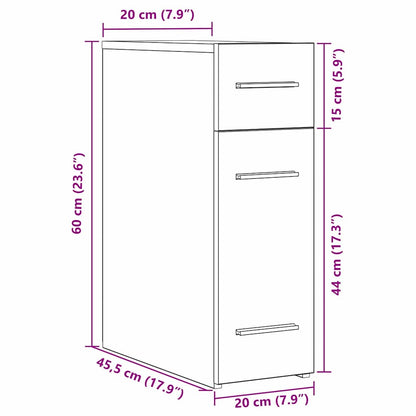 Apothekerschrank Eiche handwerklich 20 x 45.5 x 60 cm