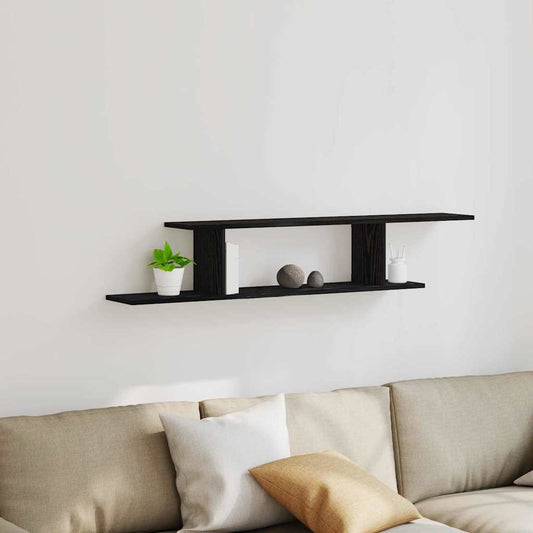 Wandmontiertes TV Regal Schwarze Eiche 125 x 18 x 23 cm