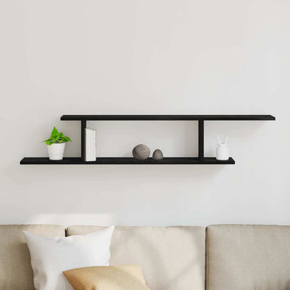 Wandmontiertes TV Regal Schwarze Eiche 125 x 18 x 23 cm