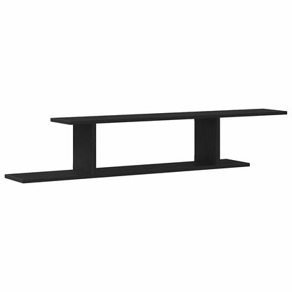 Wandmontiertes TV Regal Schwarze Eiche 125 x 18 x 23 cm