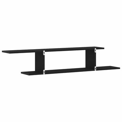 Wandmontiertes TV Regal Schwarze Eiche 125 x 18 x 23 cm