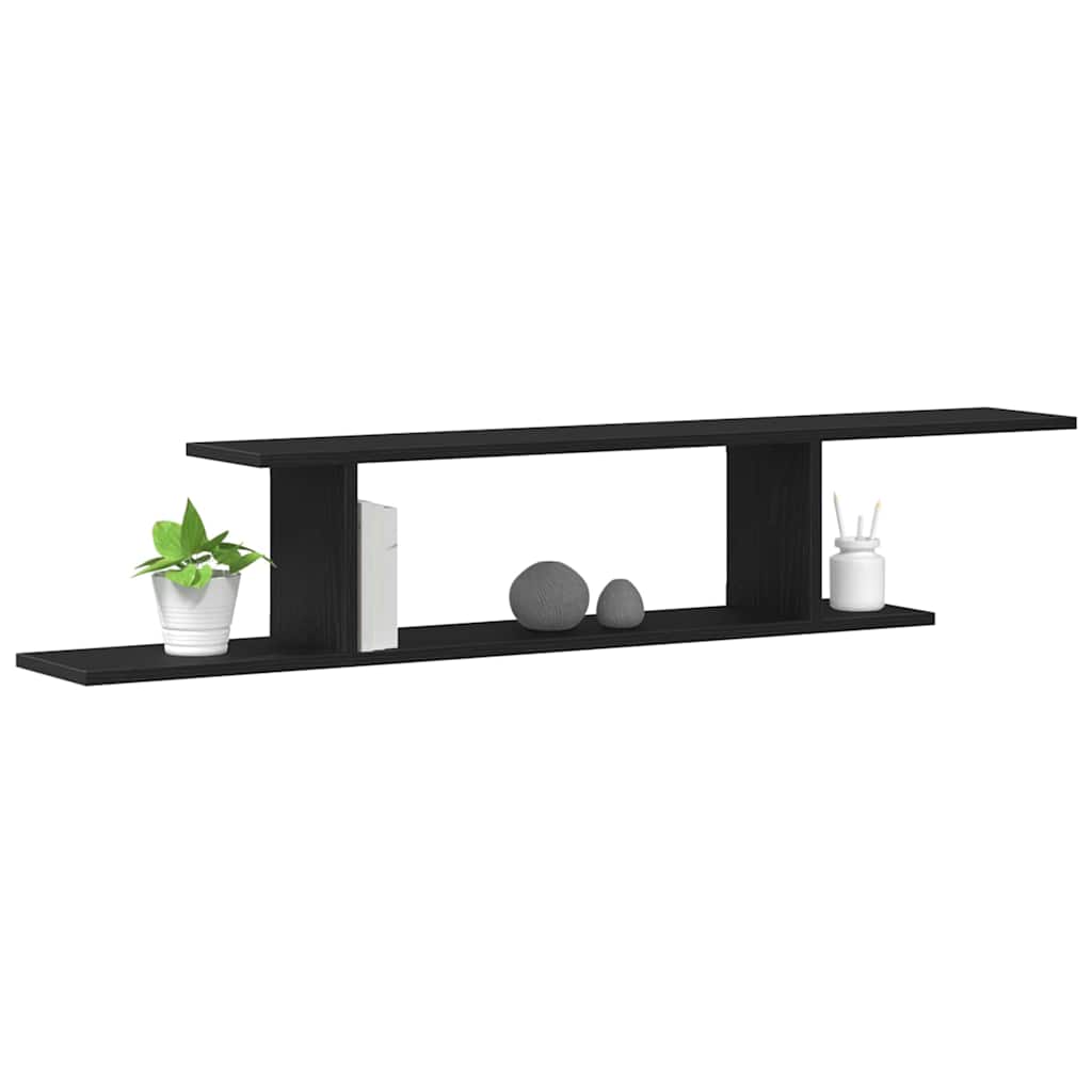 Wandmontiertes TV Regal Schwarze Eiche 125 x 18 x 23 cm