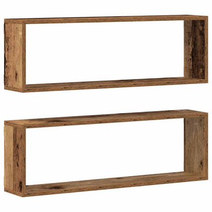Wandregal 2 pcs Altes Holz 80 x 15 x 26 cm Holzwerkstoff