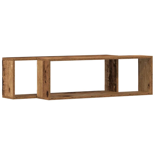 Wandregal 2 pcs Altes Holz 80 x 15 x 26 cm Holzwerkstoff