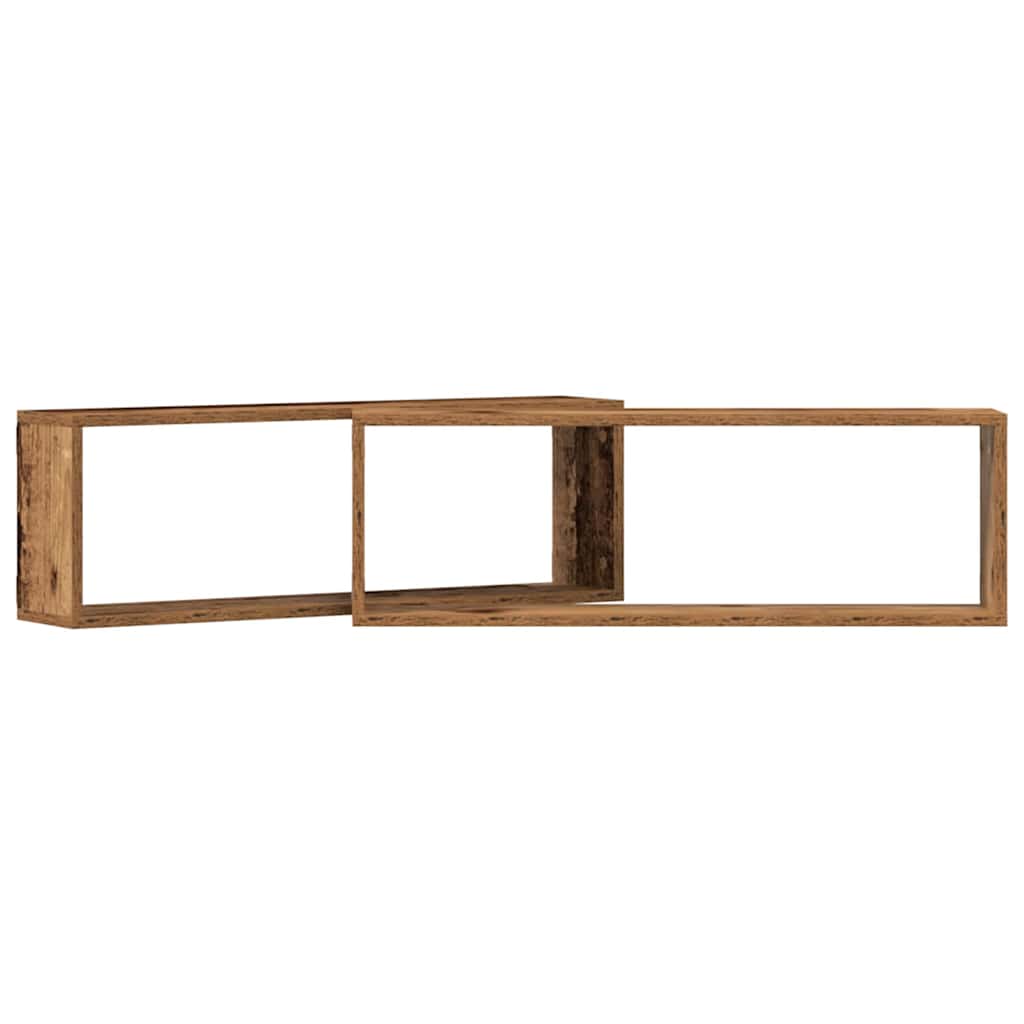 Wandregal 2 pcs Altes Holz 80 x 15 x 26 cm Holzwerkstoff