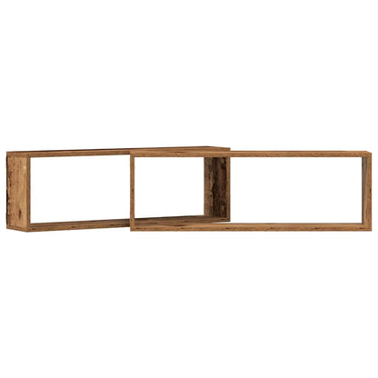 Wandregal 2 pcs Altes Holz 80 x 15 x 26 cm Holzwerkstoff