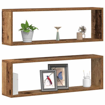 Wandregal 2 pcs Altes Holz 80 x 15 x 26 cm Holzwerkstoff